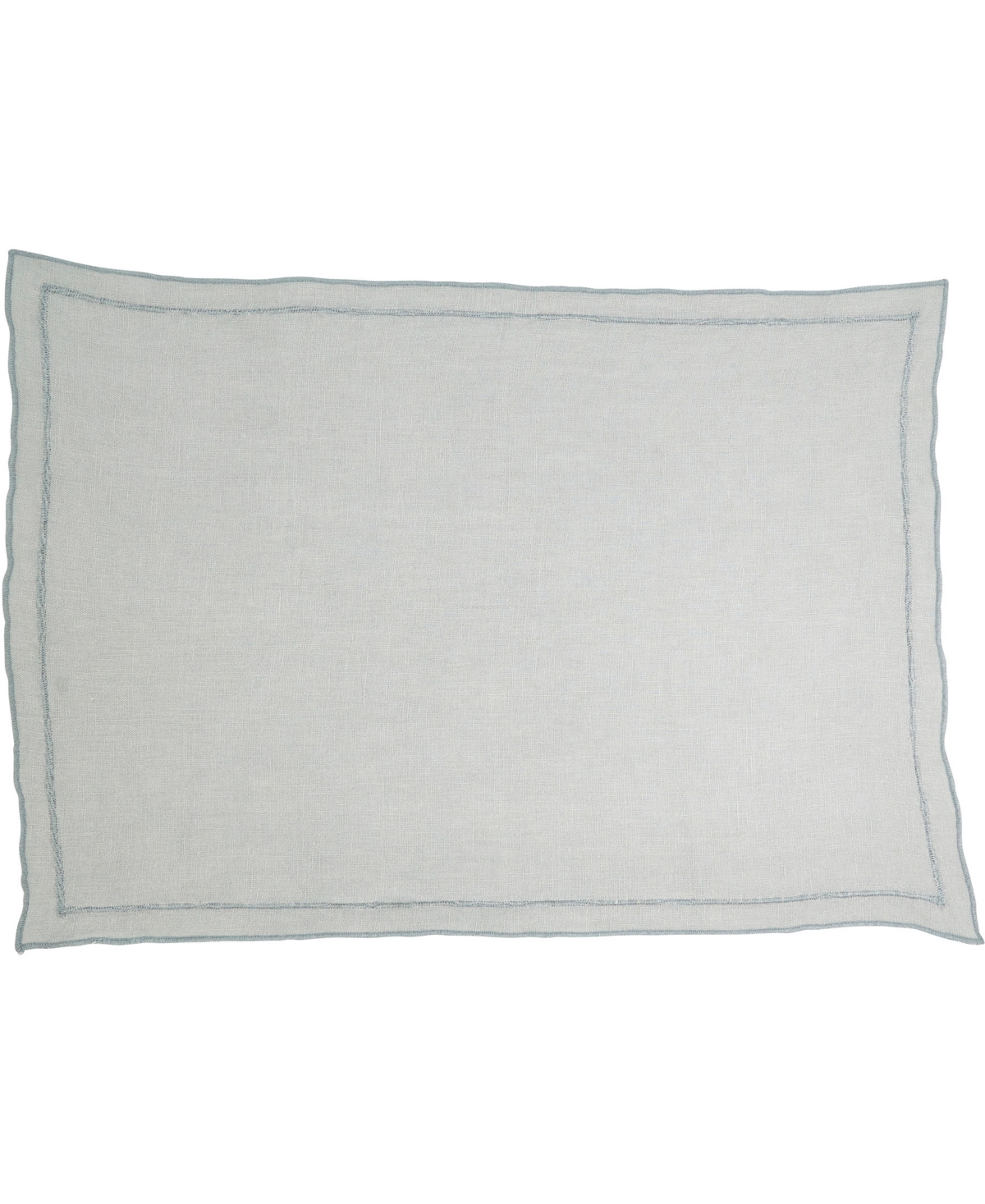Saro Lifestyle Stonewashed Overlock Linen Edge Placemats, 14" X 20" In Blue Gray