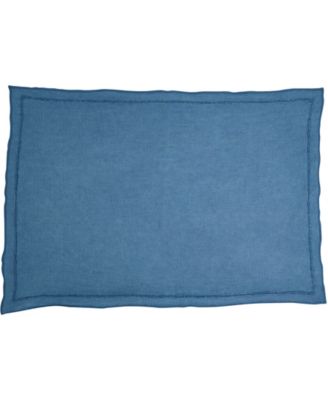 Stonewashed Overlock Linen Edge Placemats, 14" x 20"