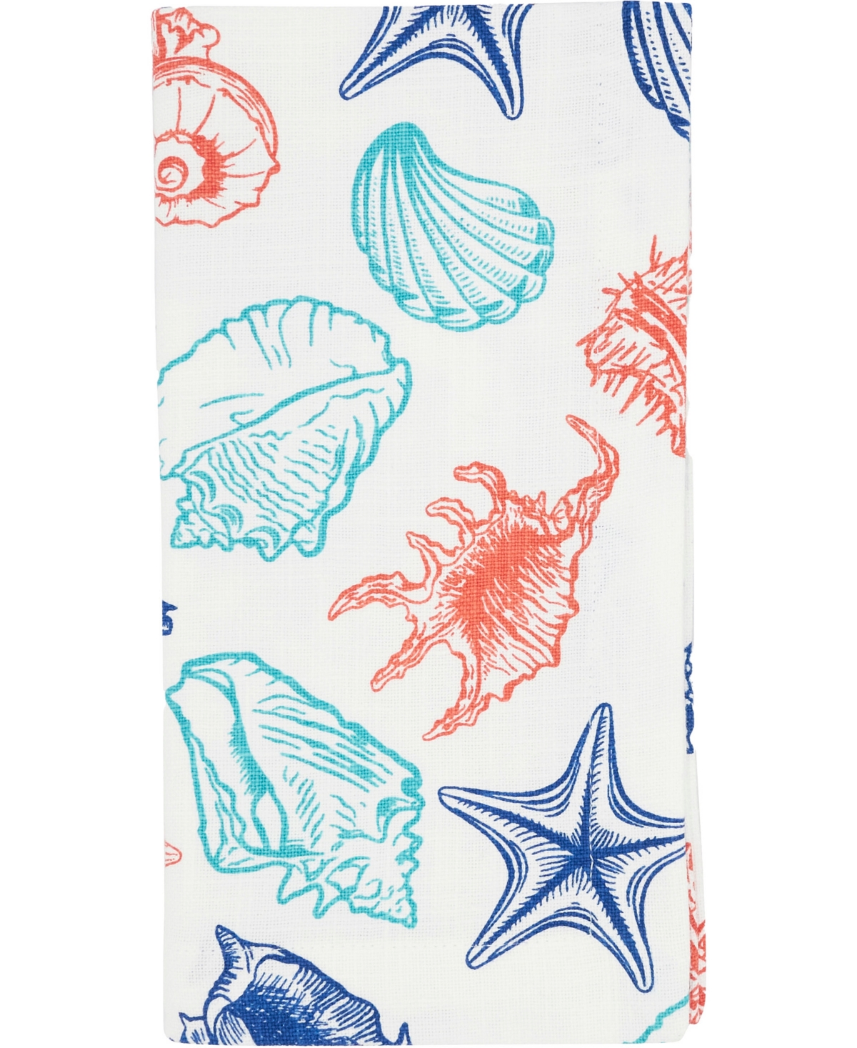 Saro Lifestyle Ocean Breeze Sea Shells Cotton Napkins, 20" X 20" In Multi