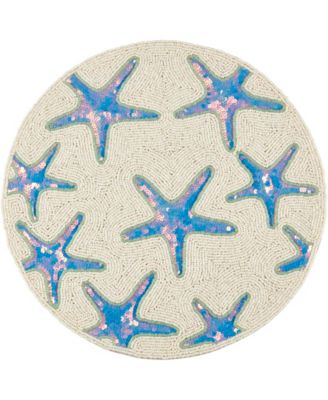 Ocean Glow Starfish Beaded Placemats, 15" Round