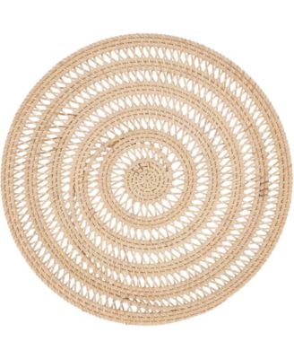 Natural Weave Rattan Placemats, 15" Round