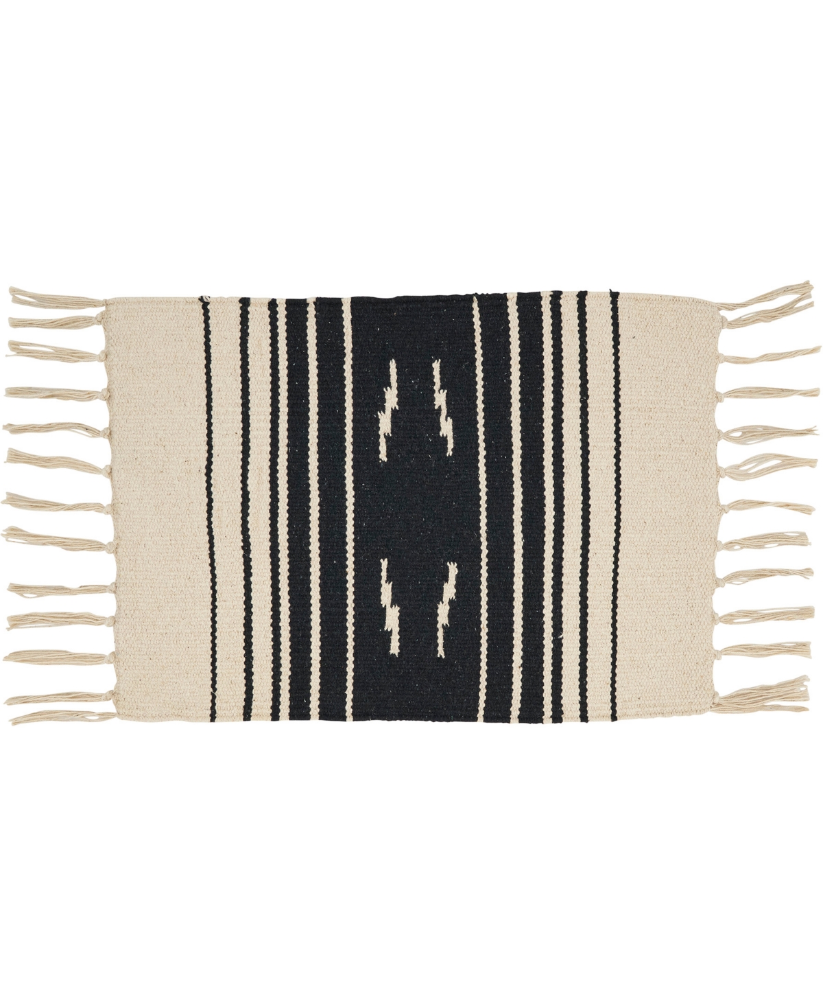 Saro Lifestyle Southwestern Spice Placemats, 12" X 18" In Black,natural