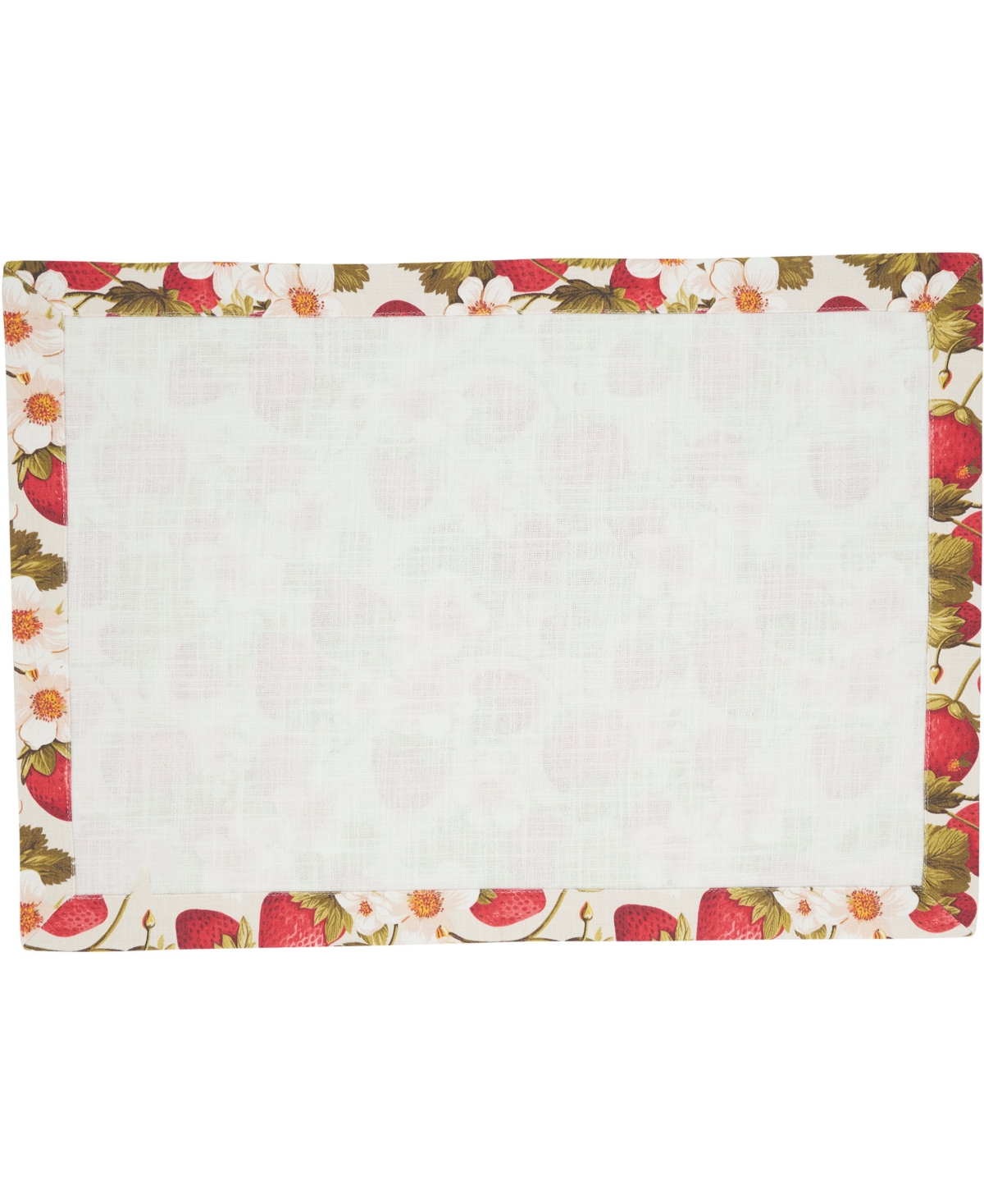 Saro Lifestyle Breezy Juicy Strawberry Cotton Placemats, 14" X 20", Set Of 4 In Multi
