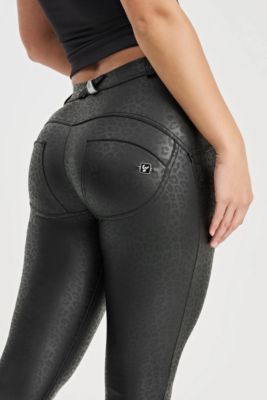 Women's Panther Faux Leather Mid-Rise Sculpting Pants