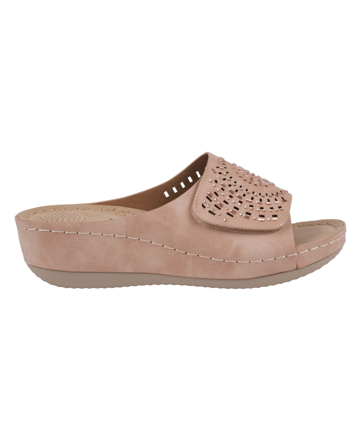 Gc Shoes Women's Adrina Embellished Wedge Sandals In Blush
