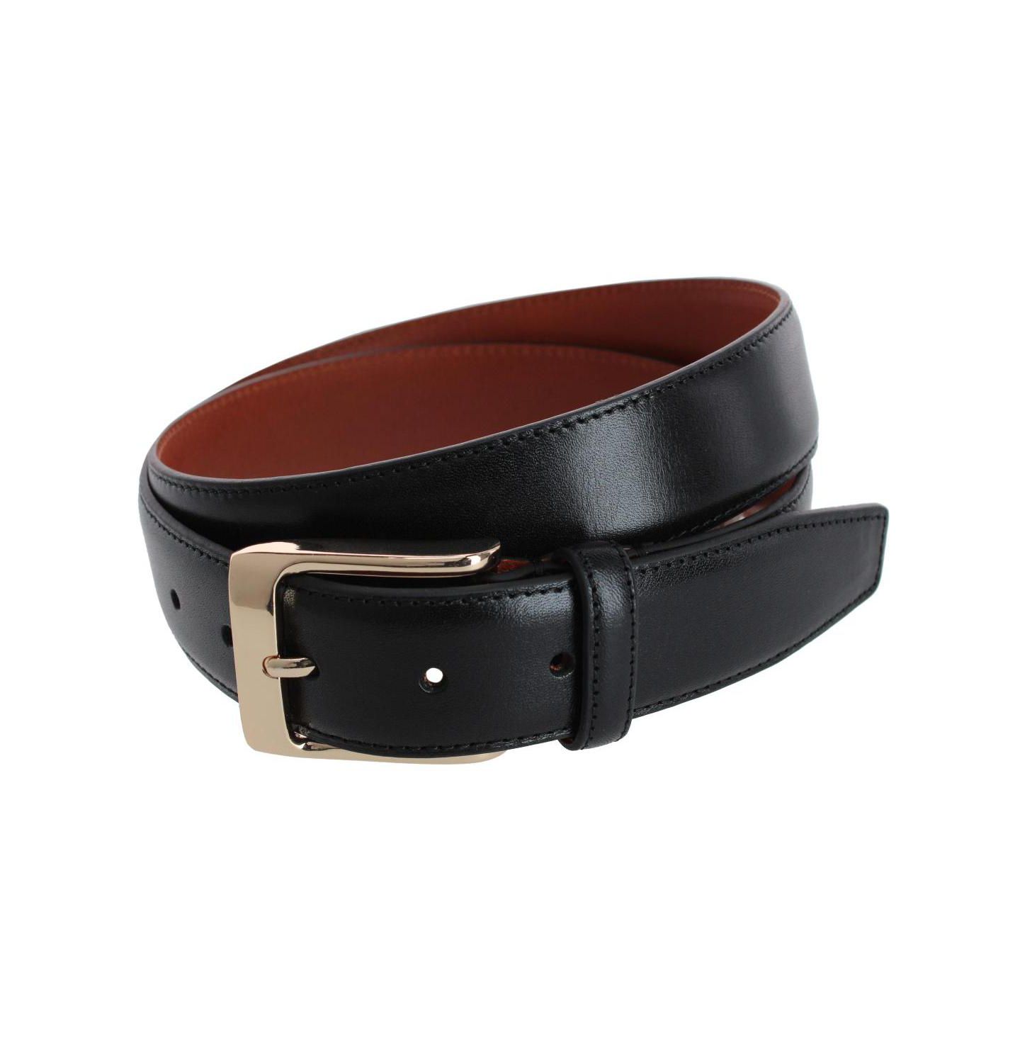 Мужской ремень TRAFALGAR Cornelius 35mm Cortina Leather Dress Belt, цвет: Чёрный — фото 1