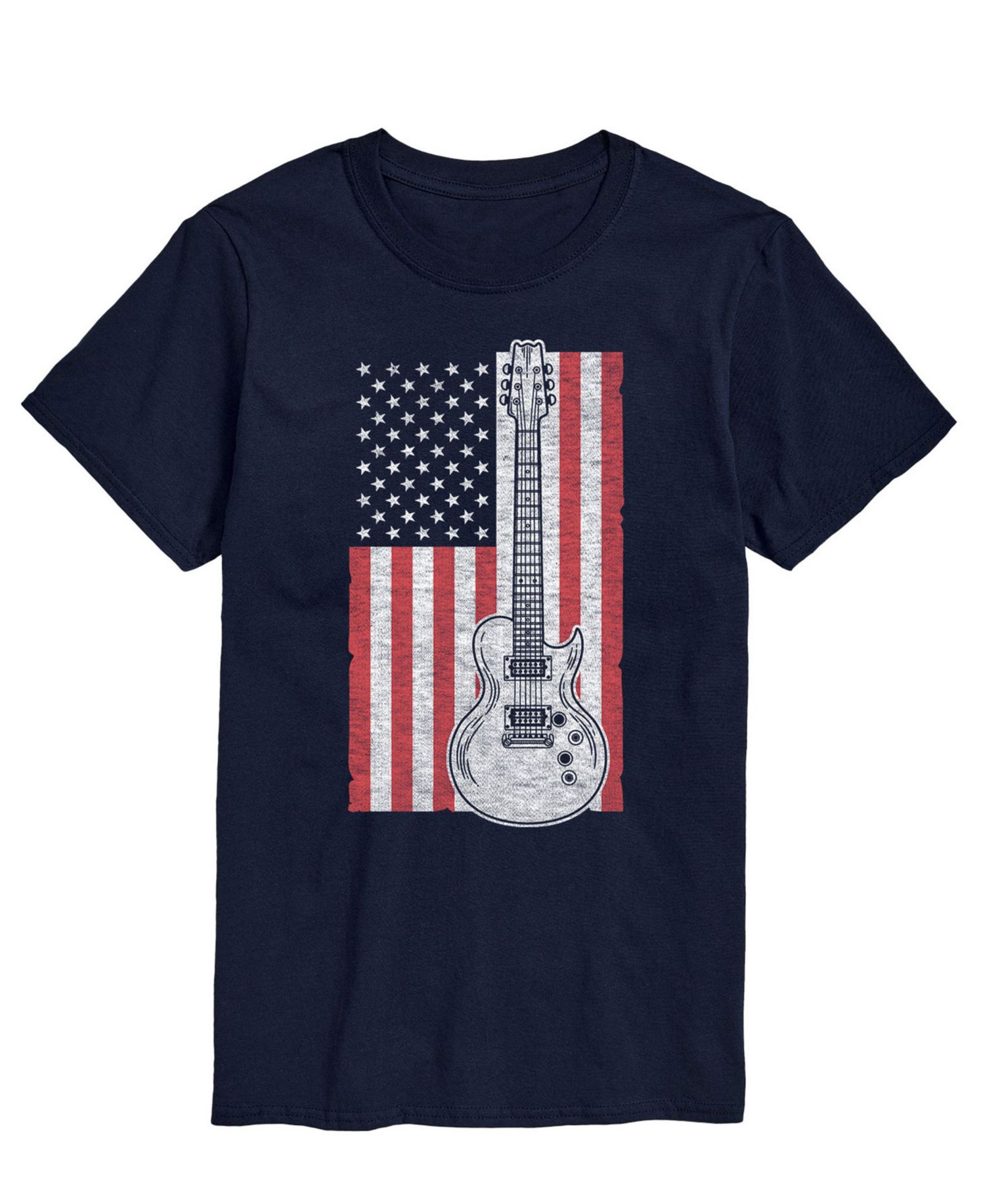 Men's American Flag Guitar Short Sleeve T-Shirt