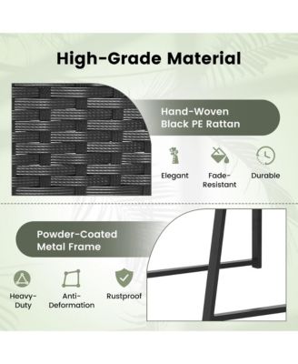 3pcs Patio Furniture Set Heavy Duty Cushioned Wicker Rattan Chairs Table Outdoor