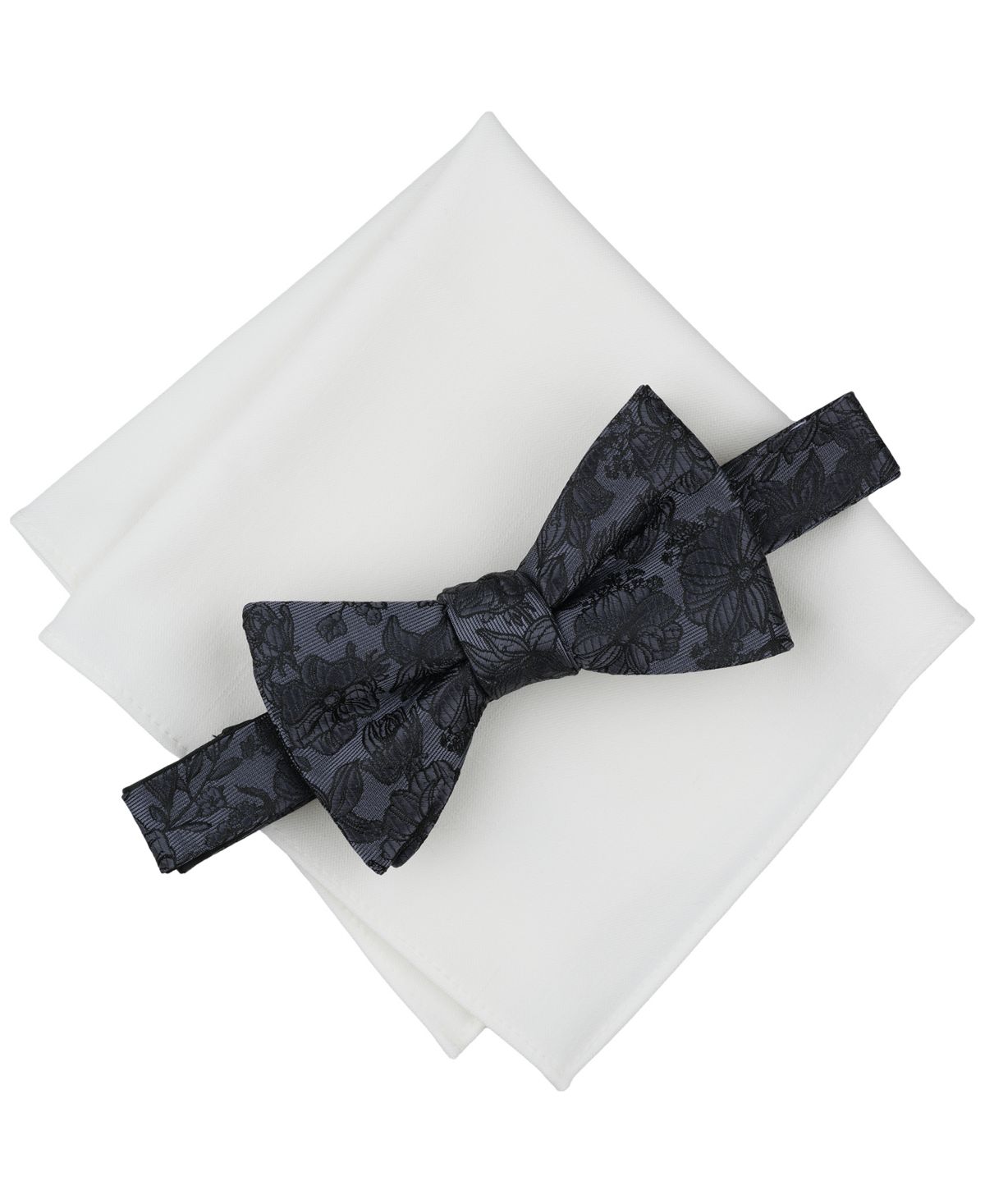 Мужской галстук-бабочка в цветочек и однотонный квадратный комплект для кармана, эксклюзивно в Macy's