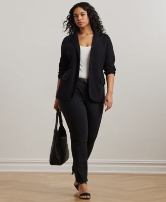 Women's Plus Size Combed Cotton Single-Breasted Blazer