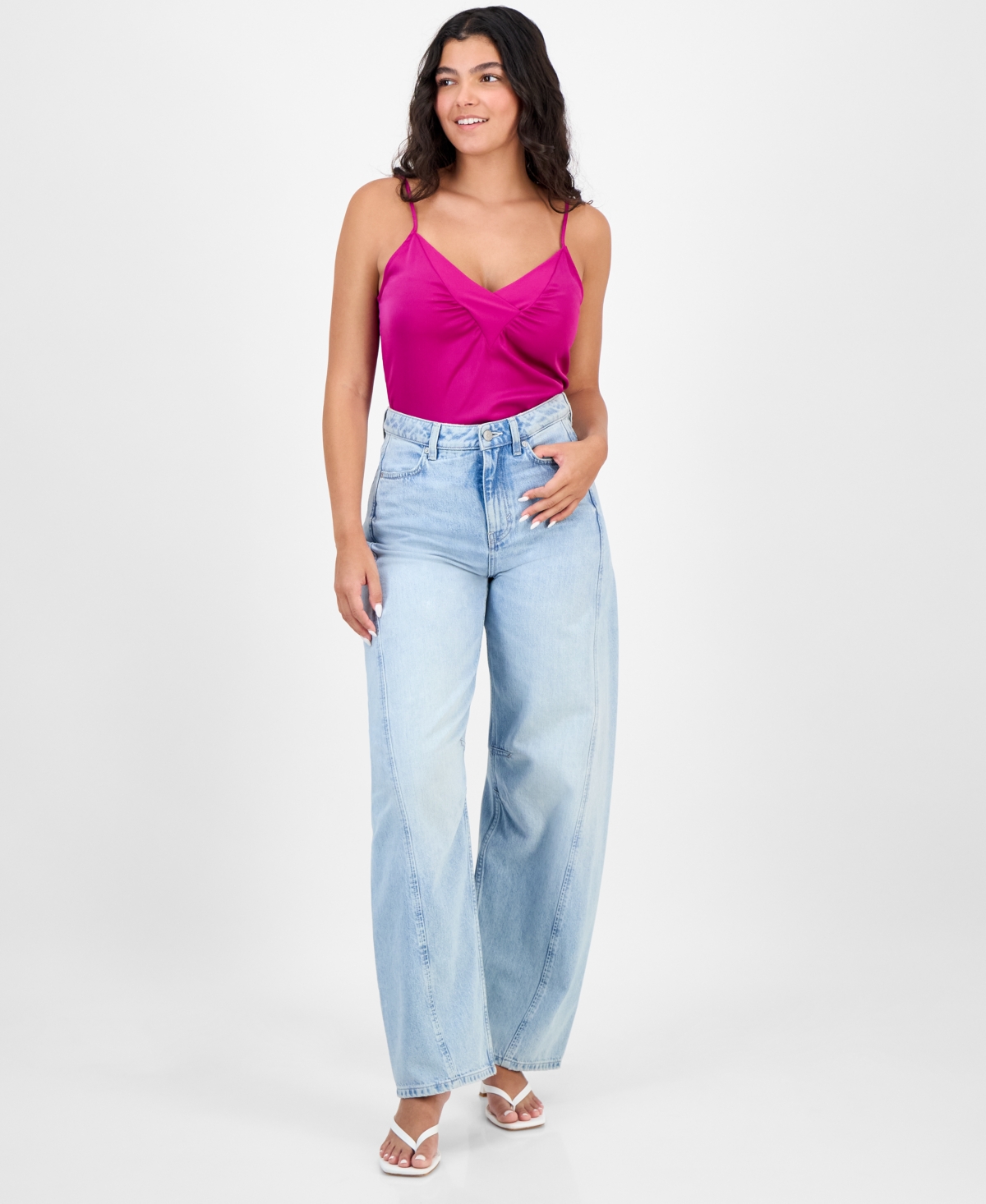 Hugo Boss Women's Cotton High-rise Ankle Balloon Jeans In Blue