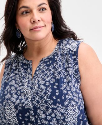 Plus Size Printed Tank Top, Exclusively at Macy's 