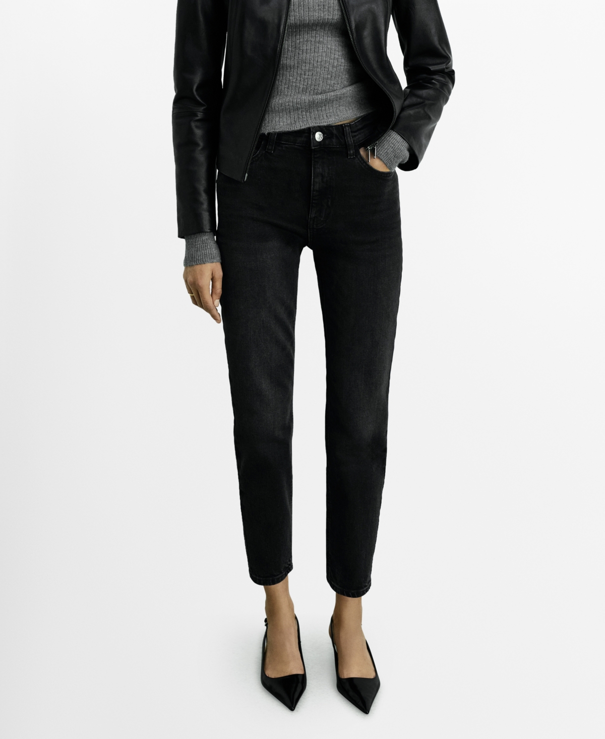 Women's New Mom Comfort High-Rise Jeans - Black denim