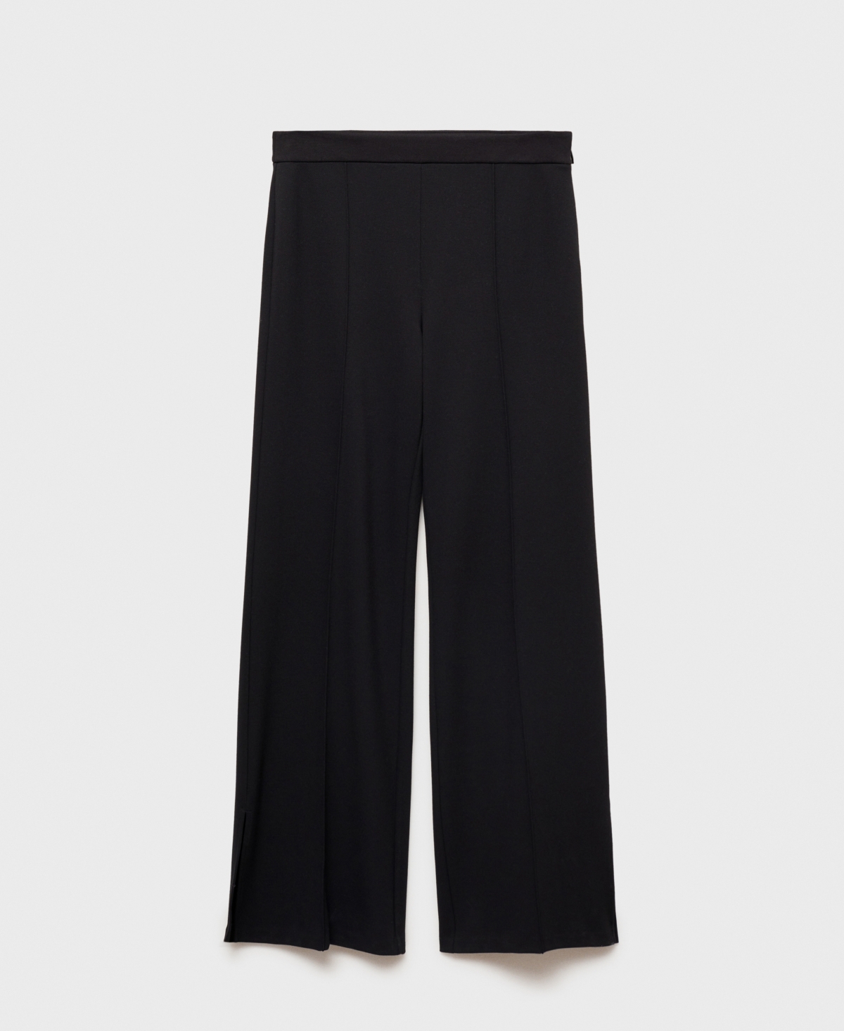 Mango Women's Decorative Seams Wide Leg Pants In Black