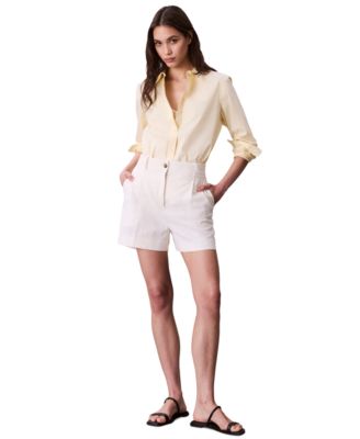 Women's Cotton Poplin Stretch Relaxed Button-Down Shirt