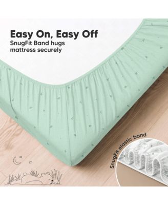 2pk Aereo Fitted Crib Sheets for Boys, Girls, 52x28 Standard Baby Crib Mattress Sheets, Bamboo Viscose Cotton