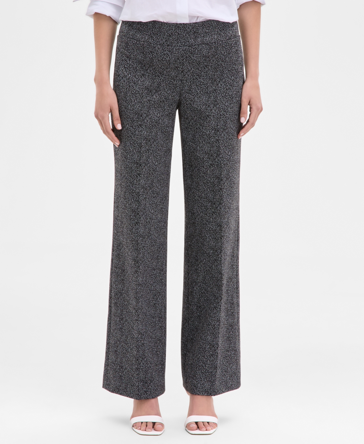 Anne Klein Women's Printed Mid-rise Wide-leg Pants In Multi