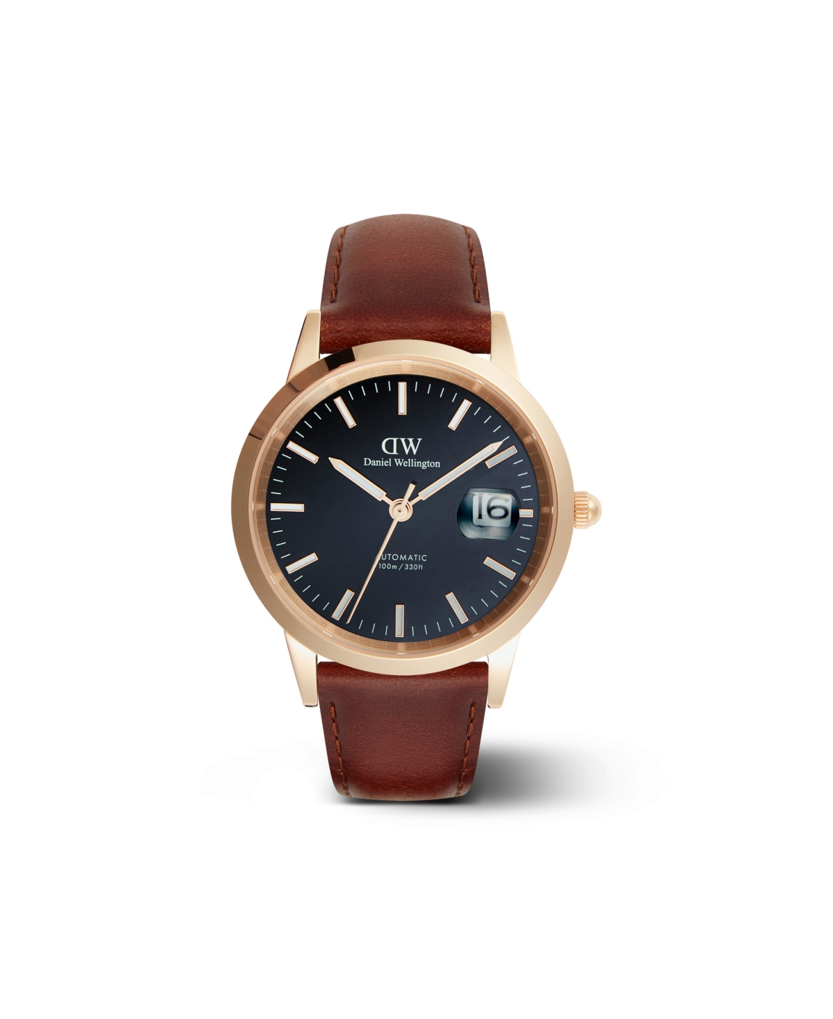 Unisex Automatic Brown Genuine Italian Chrome-Free Leather Watch, 40mm - Brown