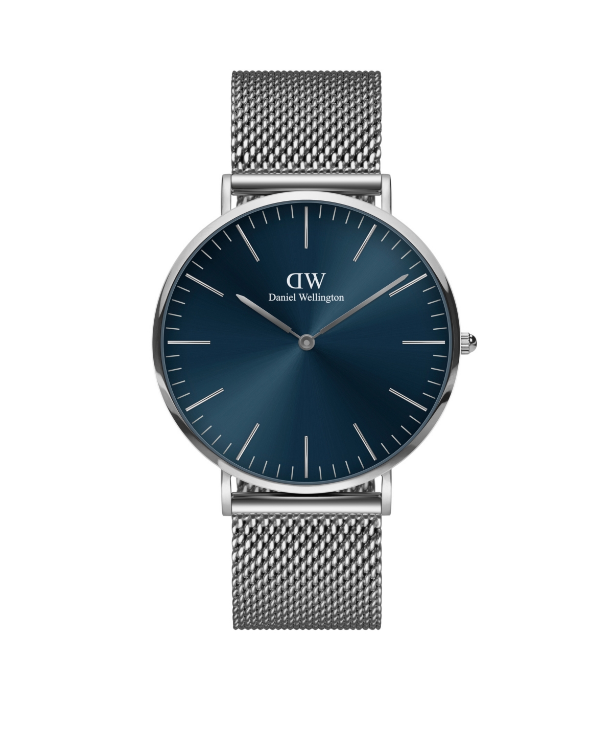 Unisex Analog Silver-Tone Stainless Steel Mesh Watch, 40mm - Silver-Tone
