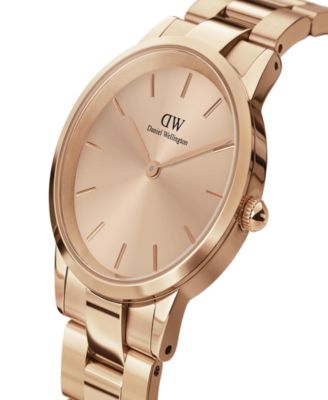 Unisex Analog Rose Gold-Tone Stainless Steel Watch, 28mm