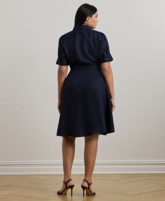 Plus-Size Linen Shirt Dress