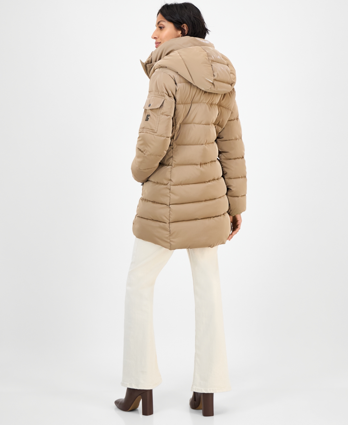 Bcbgmaxazria Women's Hooded Puffer Coat In Brown