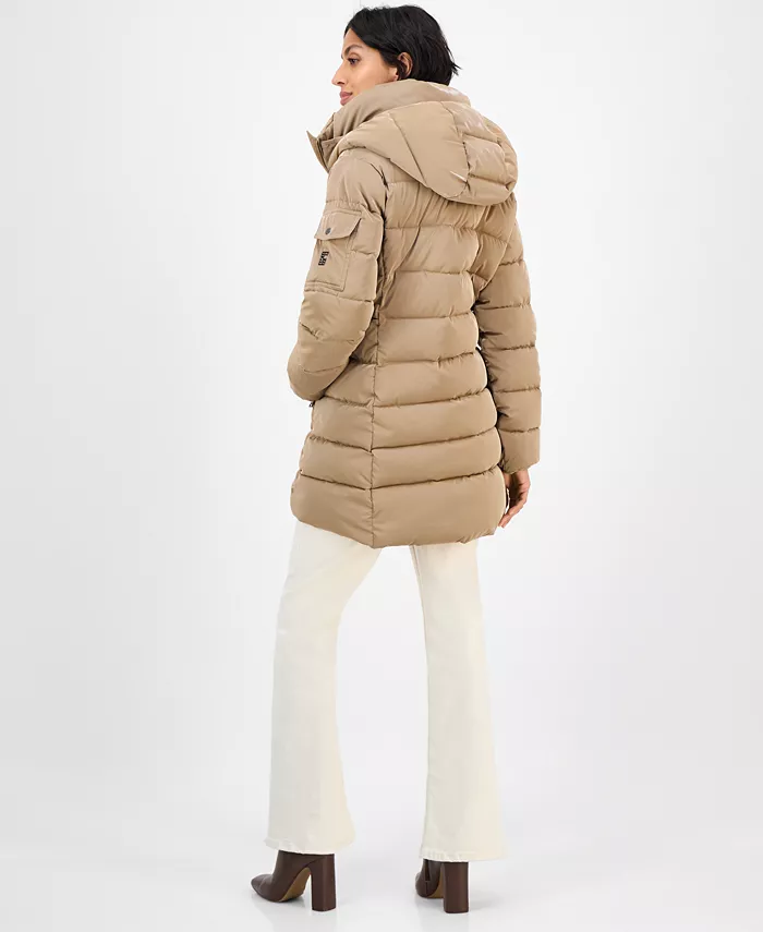 Women's Hooded Puffer Coat - thumbnail 4