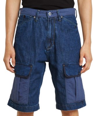 G-Star Raw - Men's Bend 3D Relaxed Fit 12.6" Denim Cargo Shorts