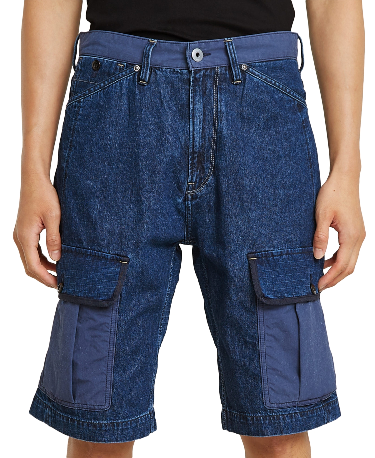 G-star Raw Men's Bend 3d Relaxed Fit 12.6" Denim Cargo Shorts In Blue