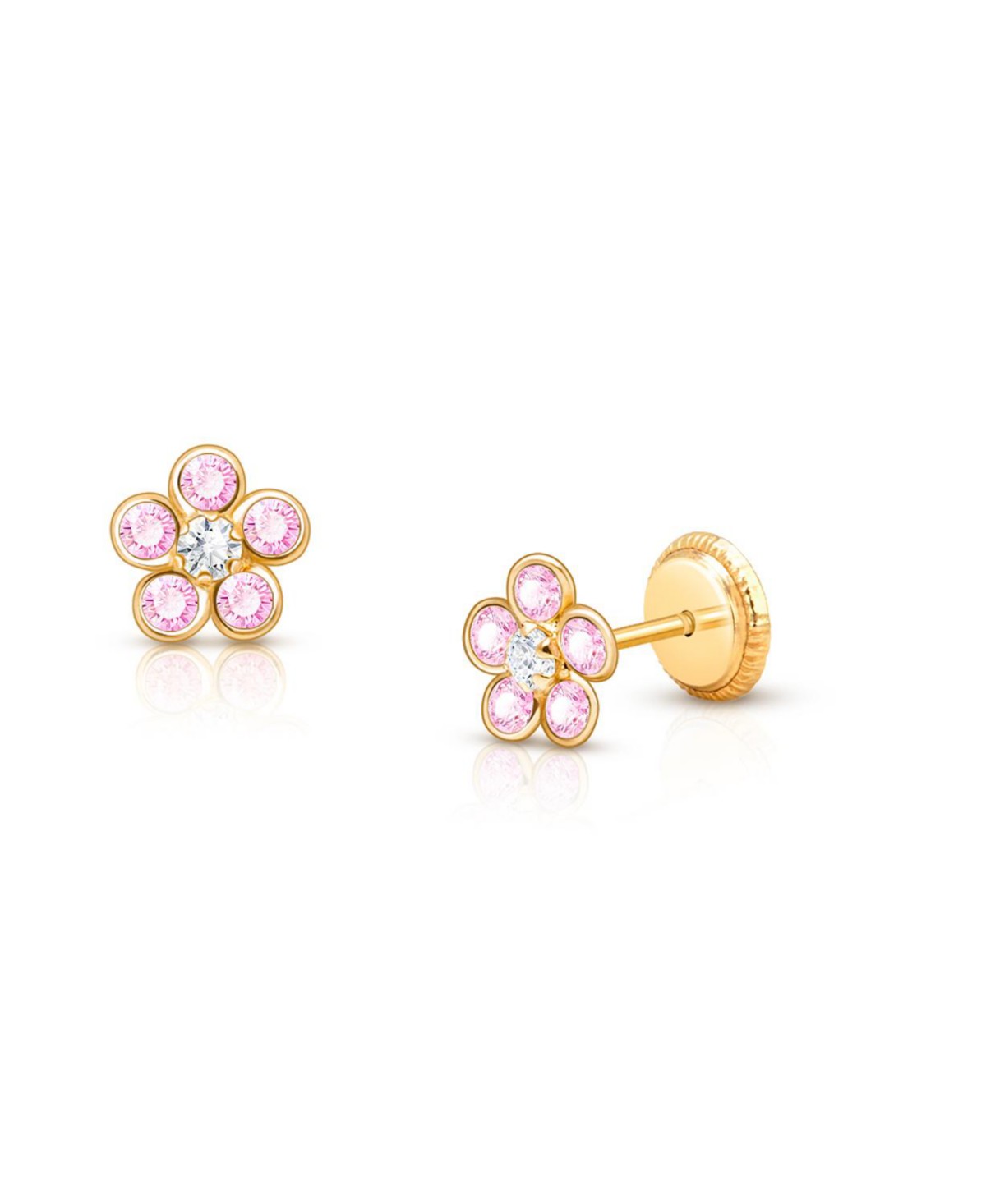 Детские Tiny Blessings 14K Gold Flower Girl Studs Screw Back Earrings — фото 1
