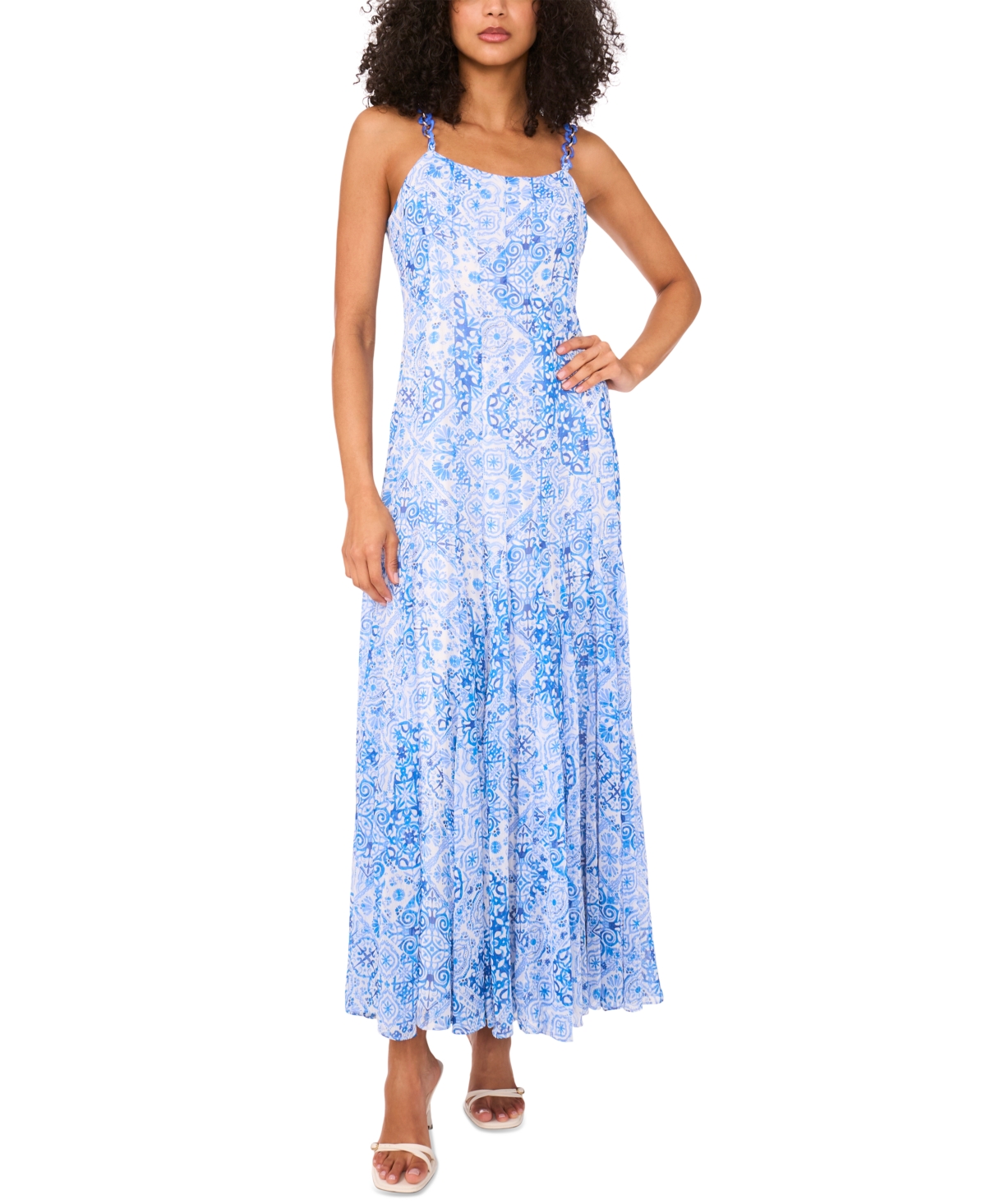 Cece Women's Godet Chainlink-strap Sleeveless Dress