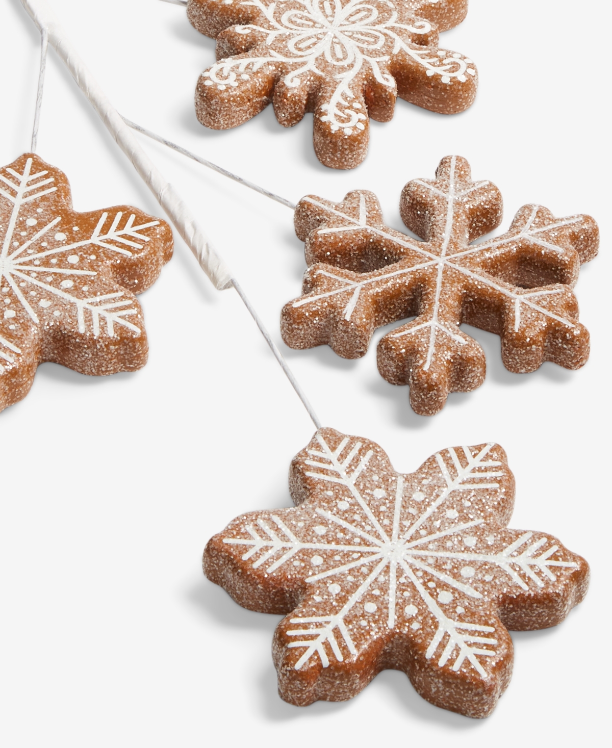 Holiday Lane Gingerbread Village Snowflake Pick Ornament, Macy's Exclusive In Brown