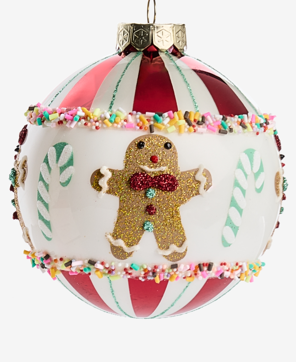 Holiday Lane Gingerbread Village Glass Ball Ornament, Macy's Exclusive In Transparent