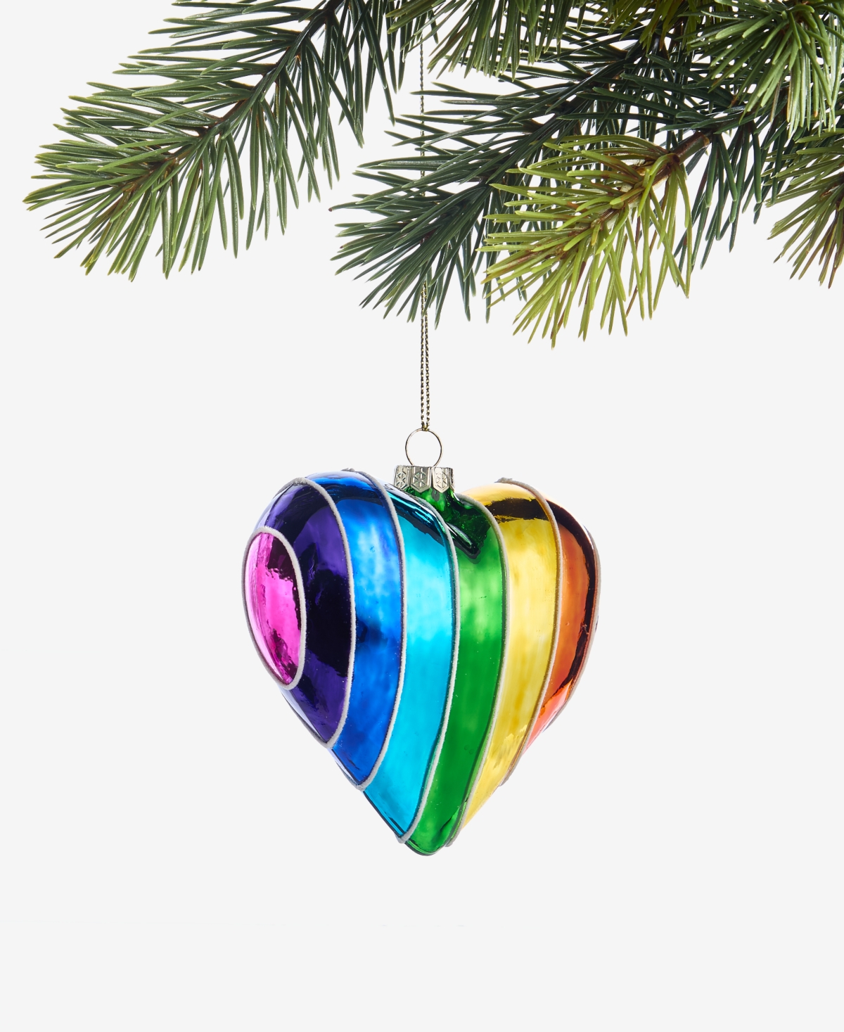 Holiday Lane Love Is Love Rainbow Heart Ornament, Macy's Exclusive In Transparent