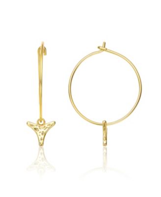 14K Gold Plated Cubic Zirconia Hoop Earrings