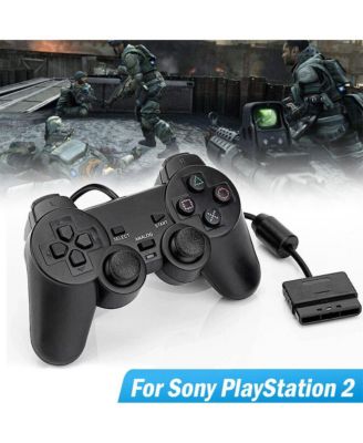 Wired Dual Vibration Game Controller for Sony PlayStation 2 – Ergonomic Design, 6FT Cable, High Precision Joysticks (Black)