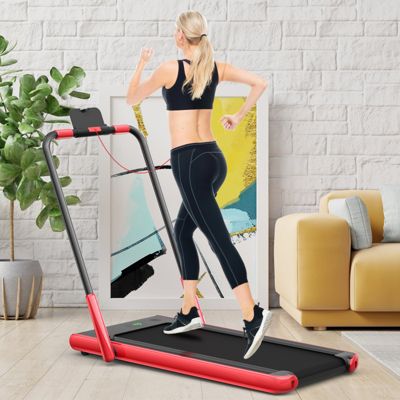2-in-1 Folding Walking Pad Treadmill – LED Display, Remote Control, and Ultra-Compact Design for Home Fitness