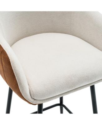 Set of 2 Modern Counter Height Stools, 26.5'' Two-Tone Design Chairs for Kitchen Island & Home Bar -The Pop Home