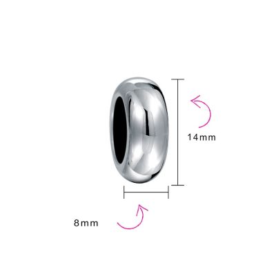 Set of 2 Clasp Spacer Charm Rubber Stopper Bead Sterling Silver for Bracelet