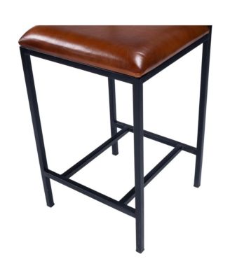 Durable Wood and Iron Bar Stool for Kitchen, Bistro, or Patio Use