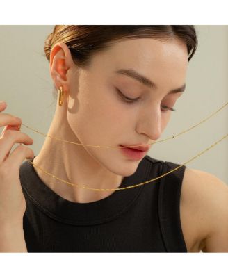 Sterling Silver 18k Gold Plated Ashley Basic Chain Necklace