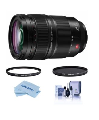 LUMIX S PRO 24-70mm f/2.8 Lens for L Mount, Bundle with Tiffen 82mm UV and CPL Filters