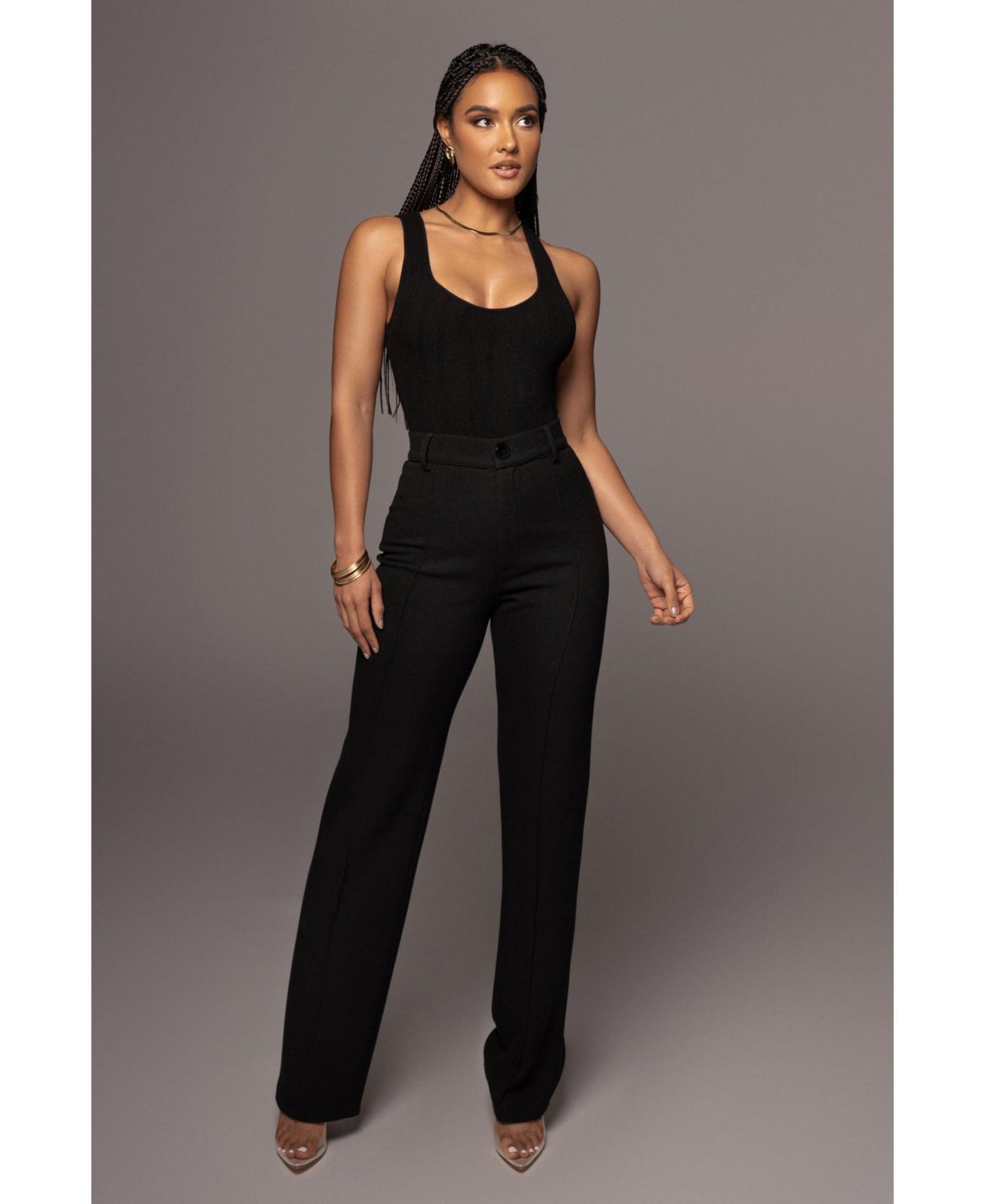 Женские брюки JLUXLABEL Arlette Trousers, цвет: Чёрный — фото 4