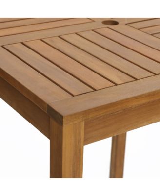 Outdoor Acacia Wood 37-Inch Counter Height 4-Person Dining Table
