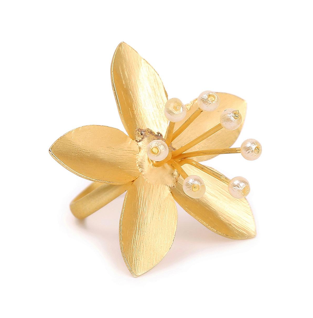 Women's Hibiscus Statement Ring - Gold
