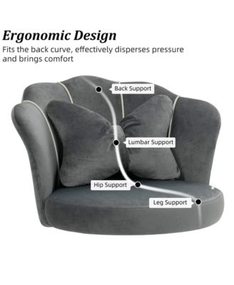 Modern Velvet Task Chair 360 Swivel Adjustable Height Office Chair