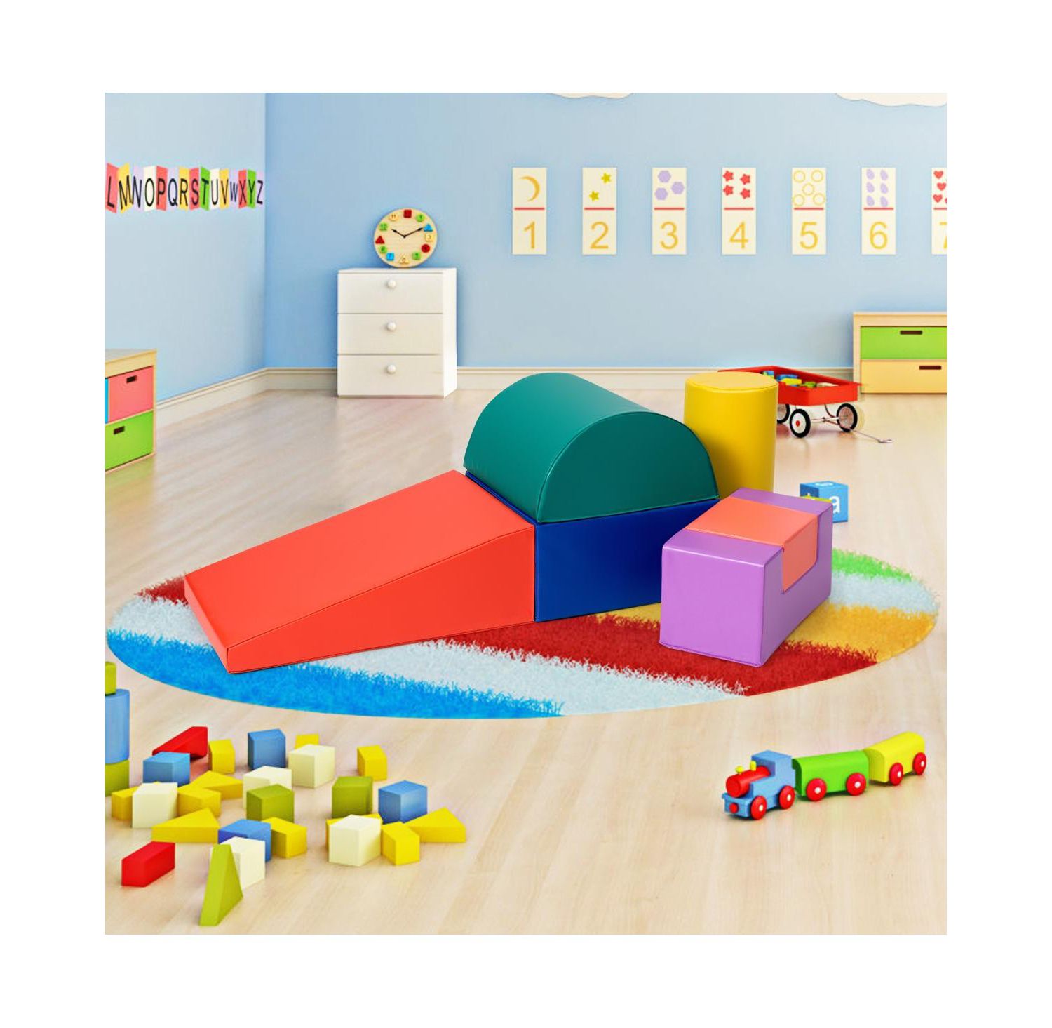 Foam Stackable Soft Climb Crawl Play Set, 6-Piece Set