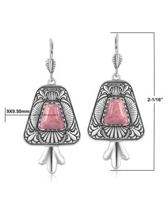 Sterling Silver Rhodonite Trapezoid Earrings