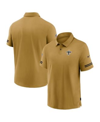 Nike - Men's Gold New Orleans Saints Sideline Throwback Elite Performance Polo Shirt