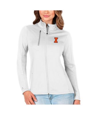 Antigua - Women's White/Silver Illinois Fighting Illini Generation Full-Zip Jacket